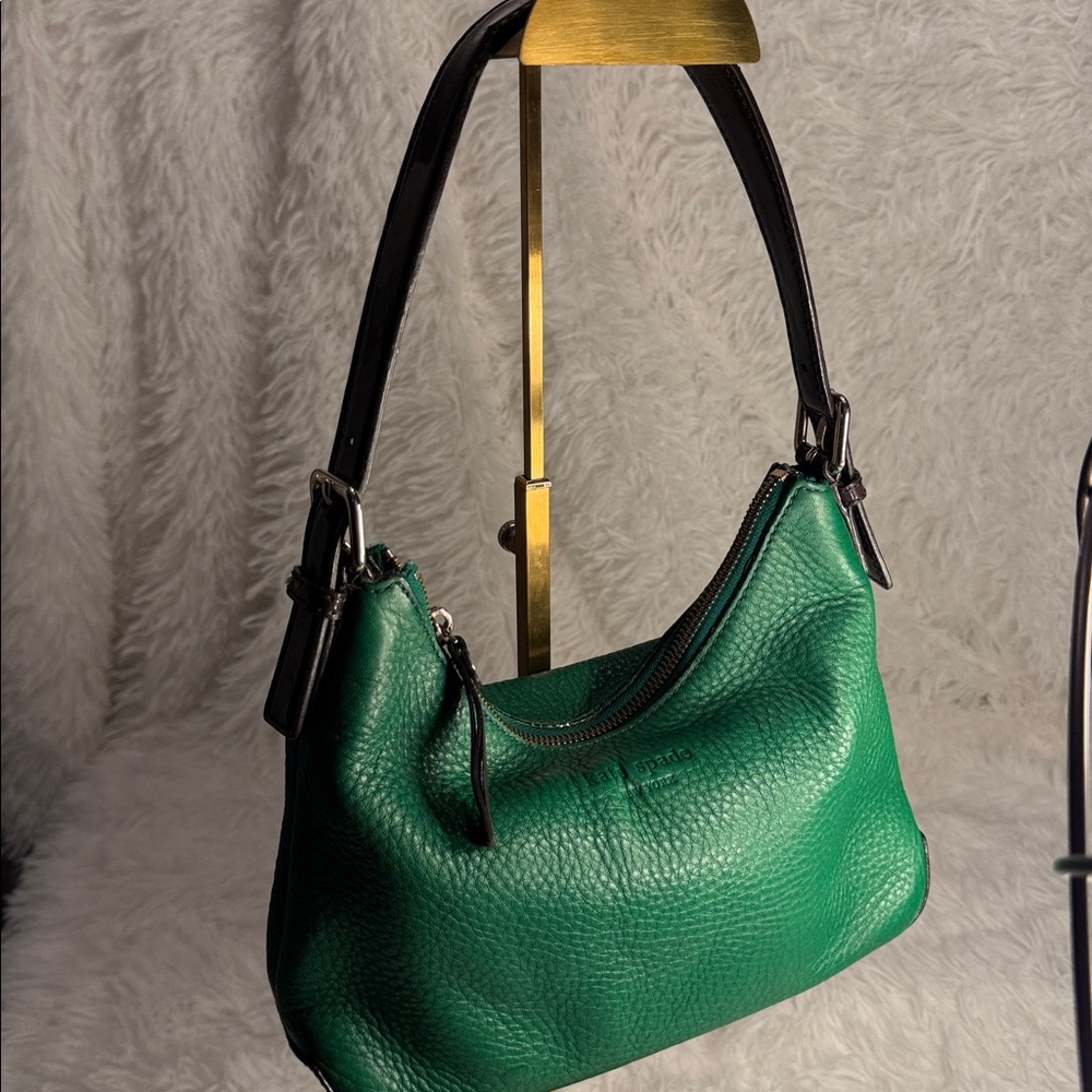 kate spade Green Leather Shoulder Bag with Black Strap